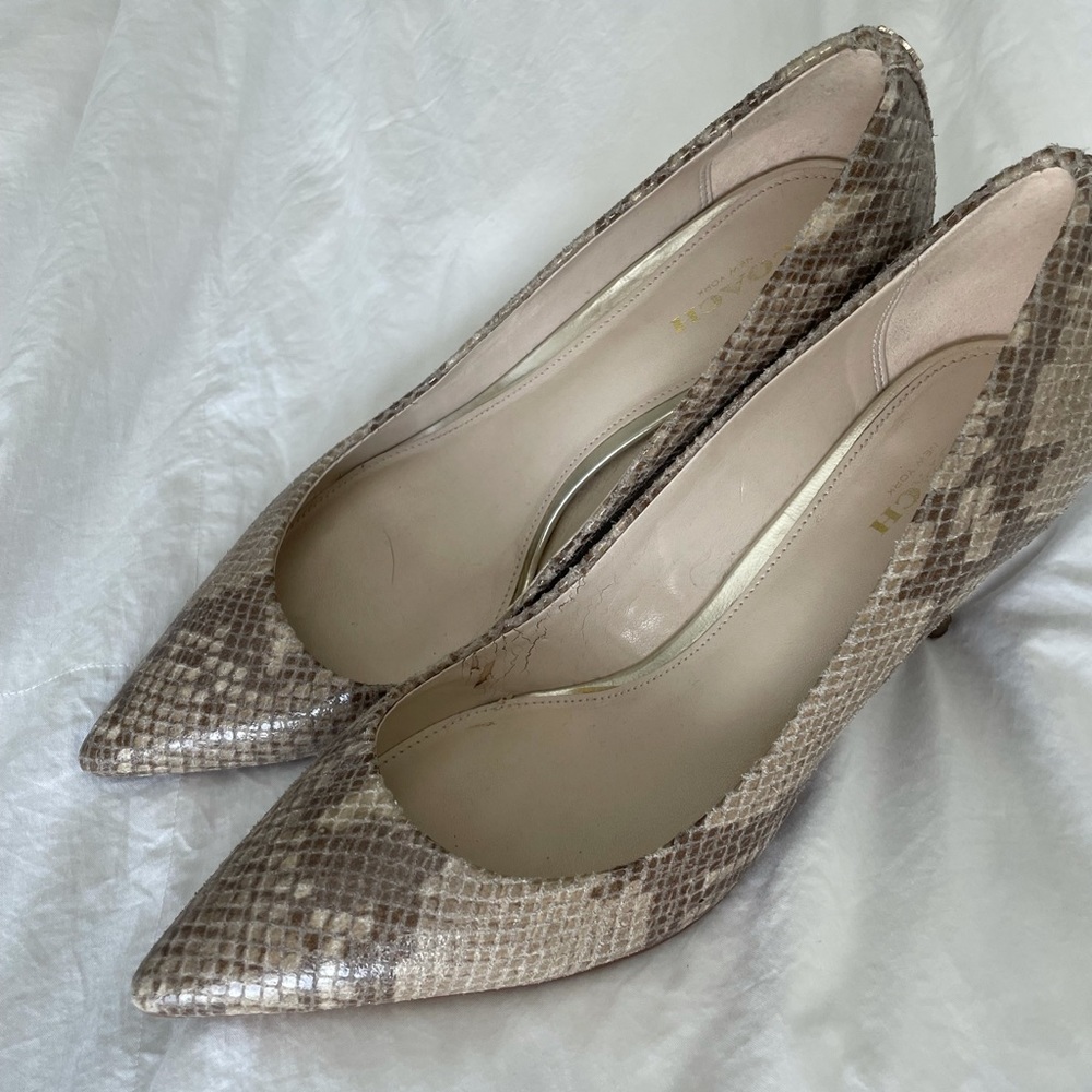 Coach Nude Snake skin heels